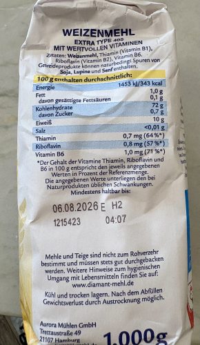 Diamant WEIZEN MEHL EXTRA with VITAMINEN TYPE 405 - wheat - Image 3