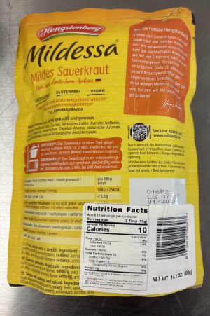 Hengstenberg Mildessa Mild Sauerkraut 14.1 oz - Image 3