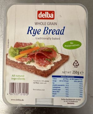 Delba WHOLE GRAIN Rye Bread 250g