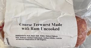 Coarse Teewurst Made with Rum Uncooked - Pork, Beef 0.5 lb-vacuumed - Image 4